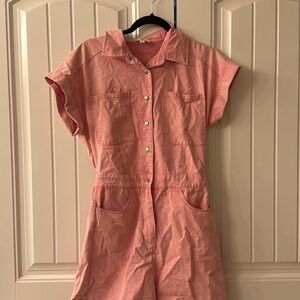 Pink Short Sleeve Jumpsuit romper